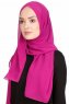 Merve Mörk Fuchsia Krep Chiffon Hijab 4A1737b