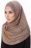 Mia - Mörk Taupe One-Piece Al Amira Hijab - Ecardin