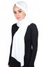 Mikaela - Creme & Taupe Praktisk Bumull Hijab