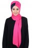 Mikaela - Fuchsia & Marinblå Praktisk Bumull Hijab