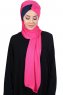Mikaela - Fuchsia & Marinblå Praktisk Bumull Hijab