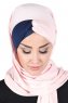 Mikaela - Gammelrosa & Marinblå Praktisk Bumull Hijab