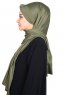 Mikaela - Khaki & Creme Praktisk Bumull Hijab