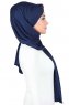 Mikaela - Marinblå & Bordeaux Praktisk Bumull Hijab