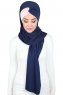 Mikaela - Marinblå & Gammelrosa Praktisk Bumull Hijab