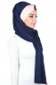 Mikaela - Marinblå & Gammelrosa Praktisk Bumull Hijab