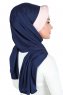 Mikaela - Marinblå & Gammelrosa Praktisk Bumull Hijab