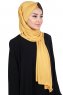 Mikaela - Senapsgul & Brun Praktisk Bumull Hijab