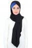 Mikaela - Svart & Blå Praktisk Bumull Hijab
