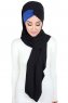 Mikaela - Svart & Blå Praktisk Bumull Hijab