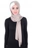 Mikaela - Taupe & Creme Praktisk Bumull Hijab