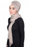 Mikaela - Taupe & Creme Praktisk Bumull Hijab