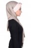 Mikaela - Taupe & Gammelrosa Praktisk Bumull Hijab