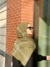 Muna - Khaki Mönstrad Crepe Hijab - Mirach