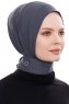 Narin - Antracit Praktisk One Piece Crepe Hijab