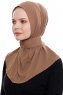 Narin - Brun Praktisk One Piece Crepe Hijab