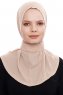 Narin - Ljus Karamel Praktisk One Piece Crepe Hijab