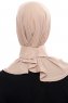 Narin - Ljus Karamel Praktisk One Piece Crepe Hijab