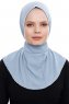 Narin - Ljusblå Praktisk One Piece Crepe Hijab