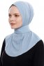 Narin - Ljusblå Praktisk One Piece Crepe Hijab