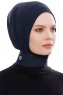 Narin - Marinblå Praktisk One Piece Crepe Hijab