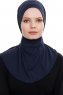 Narin - Marinblå Praktisk One Piece Crepe Hijab