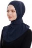 Narin - Marinblå Praktisk One Piece Crepe Hijab