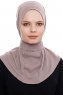 Narin - Mörk Taupe Praktisk One Piece Crepe Hijab