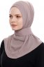 Narin - Mörk Taupe Praktisk One Piece Crepe Hijab