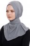 Narin - Mörkgrå Praktisk One Piece Crepe Hijab