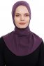 Narin - Mörklila Praktisk One Piece Crepe Hijab