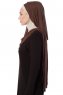 Naz - Brun & Ljus Taupe Praktisk One Piece Hijab - Ecardin