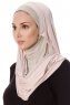 Naz - Gammlerosa & Ljus Taupe Praktisk One Piece Hijab - Ecardin