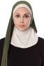 Naz - Khaki & Ljus Beige Praktisk One Piece Hijab - Ecardin