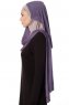 Naz - Lila & Stengrå Praktisk One Piece Hijab - Ecardin