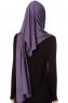Naz - Lila & Stengrå Praktisk One Piece Hijab - Ecardin