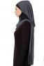 Naz - Mörkgrå & Svart Praktisk One Piece Hijab - Ecardin