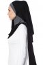 Naz - Svart & Mörkgrå Praktisk One Piece Hijab - Ecardin