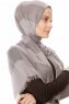 Necla - Grå Tvåfärgad Hijab - Özsoy