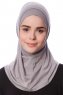 Nehir - Ljusgrå 2-Piece Al Amira Hijab