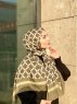Nona - Khaki Mönstrad Bomull Hijab - Mirach