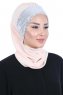 Olga - Beige & Silver Praktisk Hijab