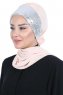 Olga - Beige & Silver Praktisk Hijab