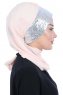 Olga - Beige & Silver Praktisk Hijab