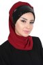 Olga - Bordeaux & Svart Praktisk Hijab
