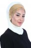 Olga - Creme & Gold Praktisk Hijab