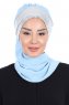 Olga - Ljusblå & Silver Praktisk Hijab