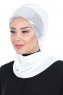Olga - Offwhite & Silver Praktisk Hijab