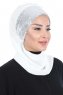 Olga - Offwhite & Silver Praktisk Hijab