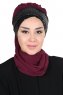 Olga - Plommon & Svart Praktisk Hijab